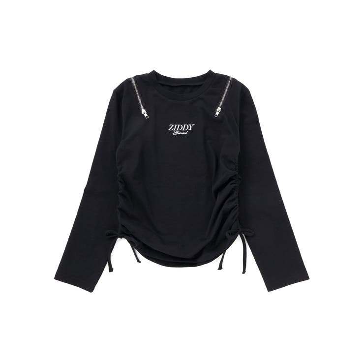 ブラック | 肩あきドロストトップス(130~160cm) | ZIDDY