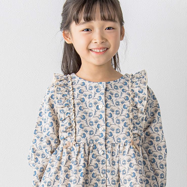 前後レース花柄ワンピース(95~150cm)[品番：BEBK0007831]｜BeBe Petits