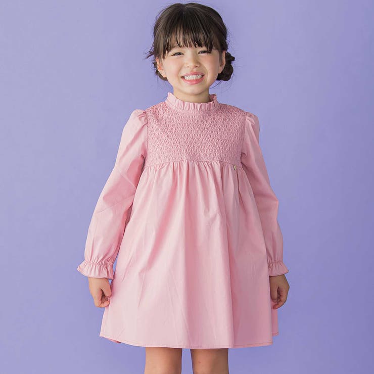 ピンク | スモッキングワンピース(95~150cm) | BeBe Petits Pois Vert