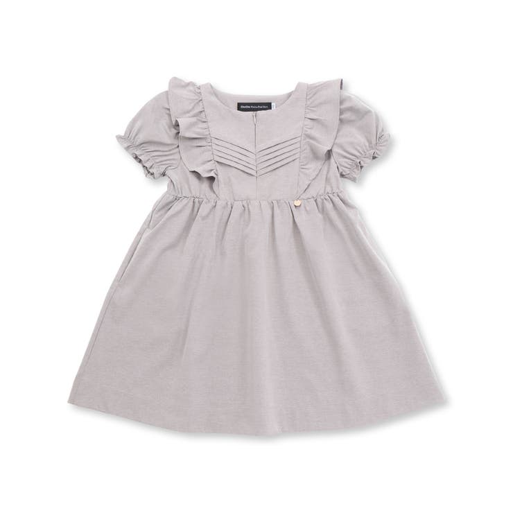 グレー | センタータックパフスリーブワンピース(95~150cm) | BeBe Petits Pois Vert