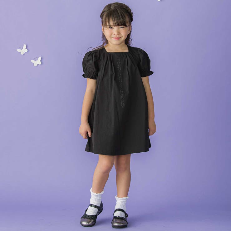 フロント刺しゅうタックパフスリーブワンピース(95~150cm) | BeBe Petits Pois Vert | 詳細画像5 