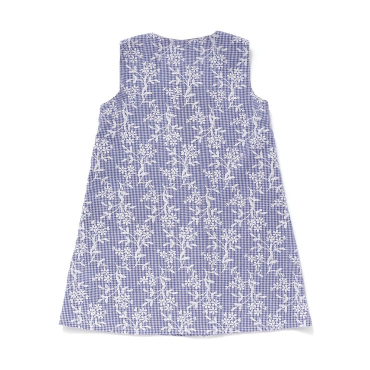 ギンガムチェック花柄プリントワンピース(95~150cm)[品番：BEBK0011282