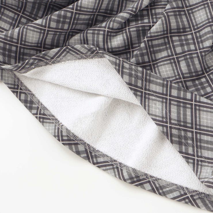 【お揃い】チェック柄裏毛ベロアリボンタックワンピース(95~150cm) | BeBe Petits Pois Vert | 詳細画像14 