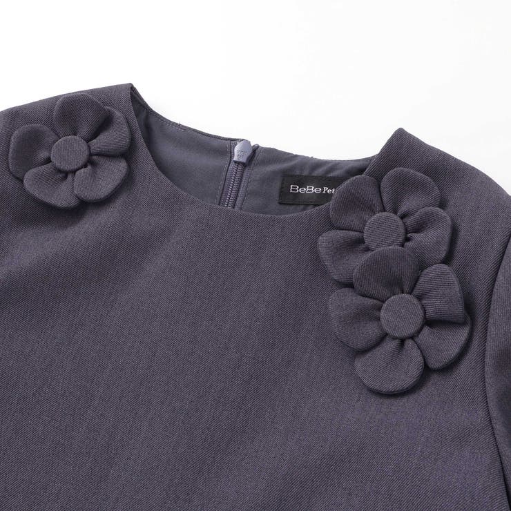 立体花モチーフ斜めタックワンピース(95~150cm) | BeBe Petits Pois Vert | 詳細画像10 