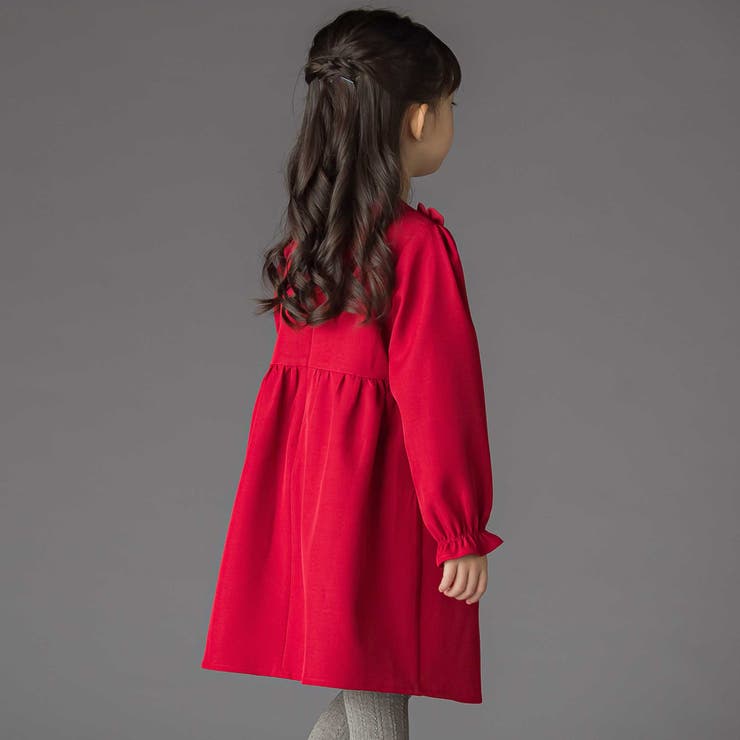 立体花モチーフ斜めタックワンピース(95~150cm) | BeBe Petits Pois Vert | 詳細画像4 