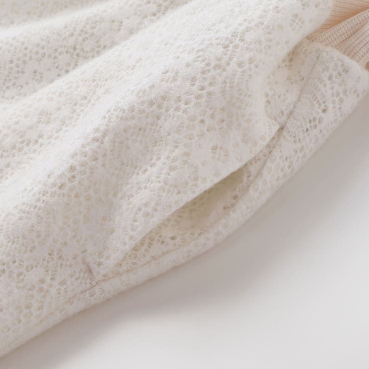 ニットリブ+レース起毛ドッキング長袖ワンピース(95~150cm) | BeBe Petits Pois Vert | 詳細画像16