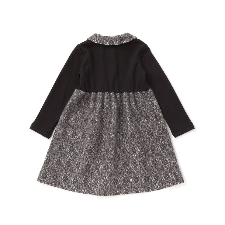 ニットリブ+レース起毛ドッキング長袖ワンピース(95~150cm) | BeBe Petits Pois Vert | 詳細画像8