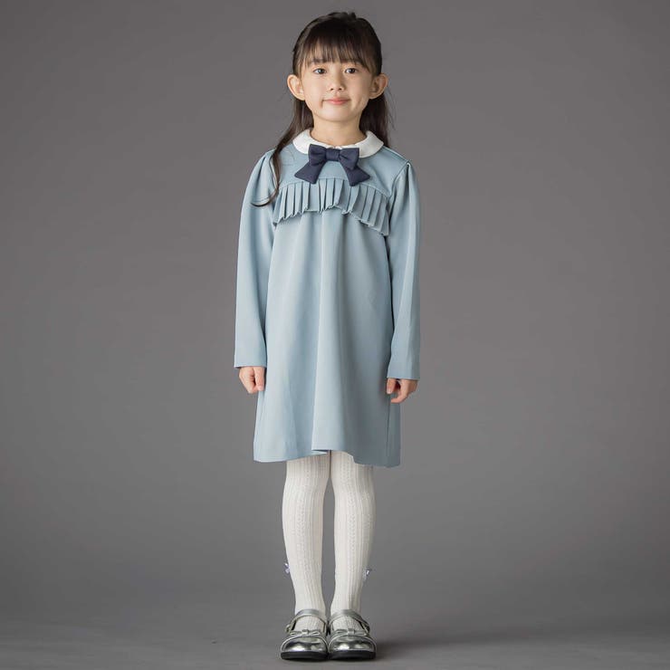 ポンチ胸プリーツ長袖ワンピース(95~150cm) | BeBe Petits Pois Vert | 詳細画像5 