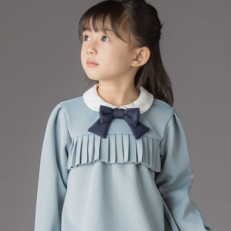 ポンチ胸プリーツ長袖ワンピース(95~150cm) | BeBe Petits Pois Vert | 詳細画像6 