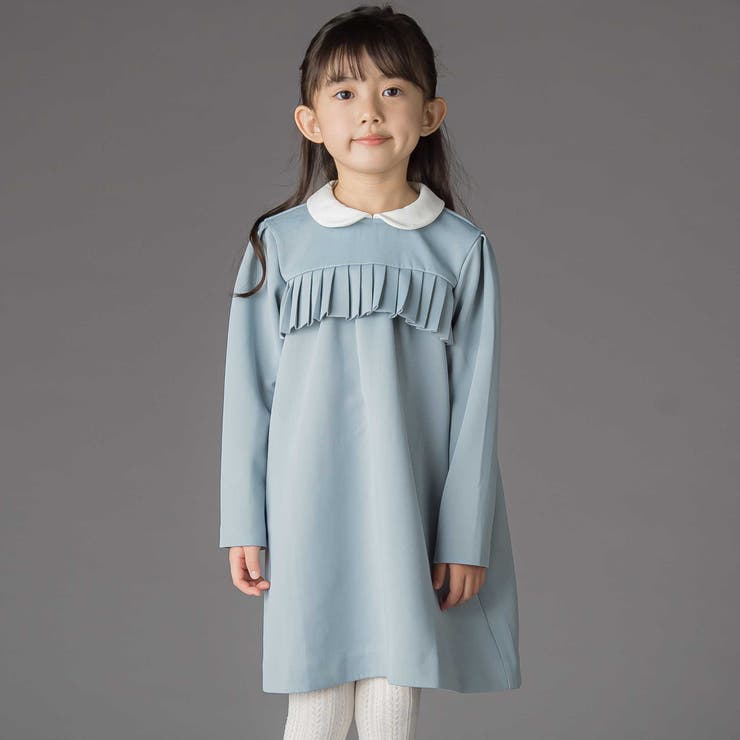 ポンチ胸プリーツ長袖ワンピース(95~150cm) | BeBe Petits Pois Vert | 詳細画像8 