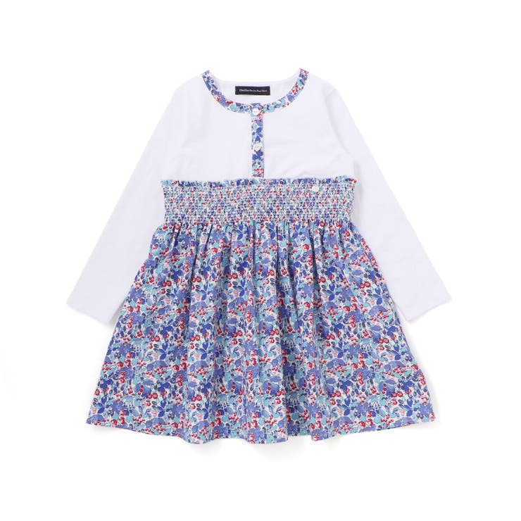 天竺+小花シャーリング長袖ワンピース(95~150cm) | BeBe Petits Pois Vert | 詳細画像10 