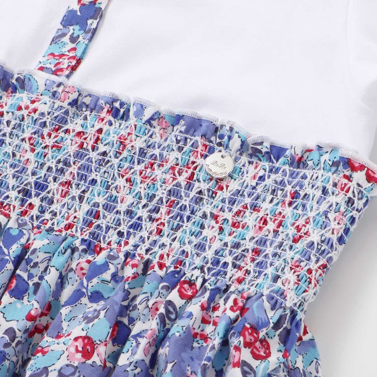 天竺+小花シャーリング長袖ワンピース(95~150cm) | BeBe Petits Pois Vert | 詳細画像15 