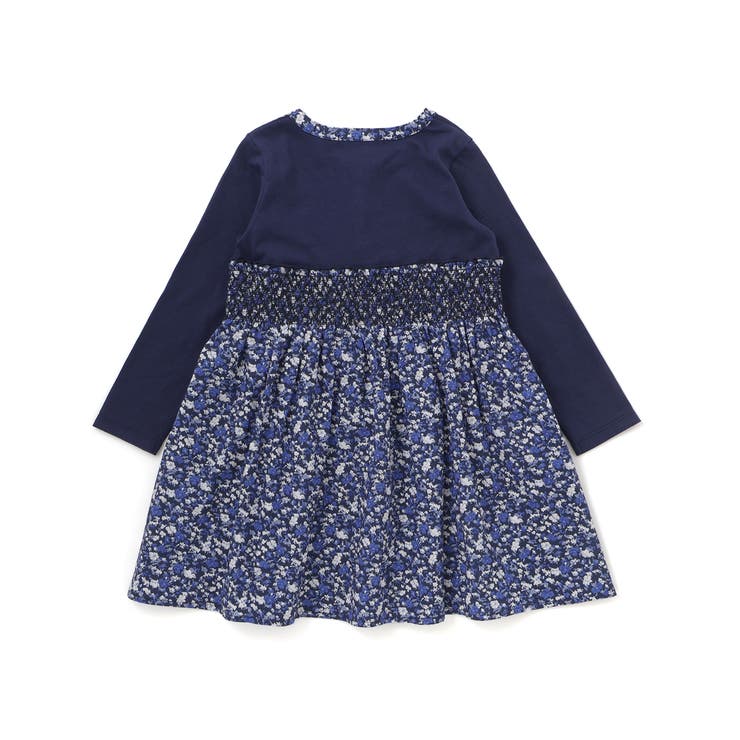 天竺+小花シャーリング長袖ワンピース(95~150cm) | BeBe Petits Pois Vert | 詳細画像8 