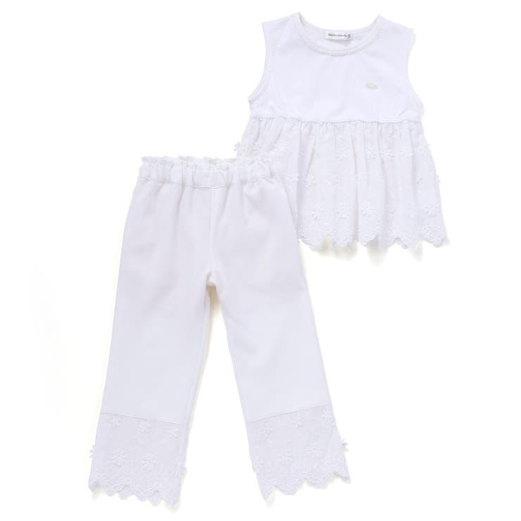 立体花綿刺しゅうレースセットアップ(95~150cm) | BeBe Petits Pois Vert | 詳細画像10 