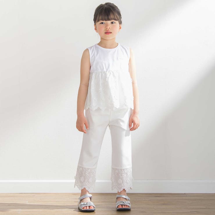 立体花綿刺しゅうレースセットアップ(95~150cm)[品番