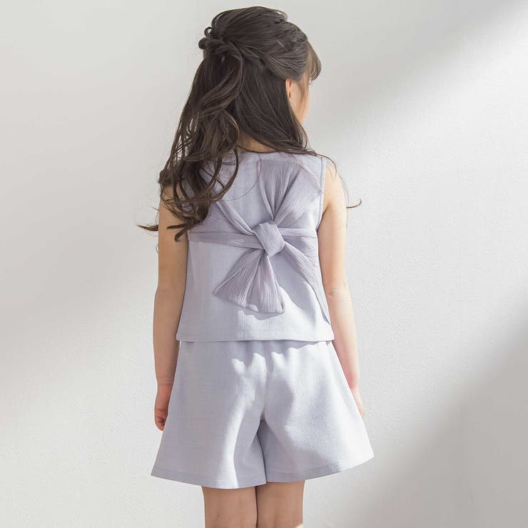 【前後着用可能】ノースリーブブラウス+タックキュロットパンツセットアップ(95~… | BeBe Petits Pois Vert | 詳細画像10 