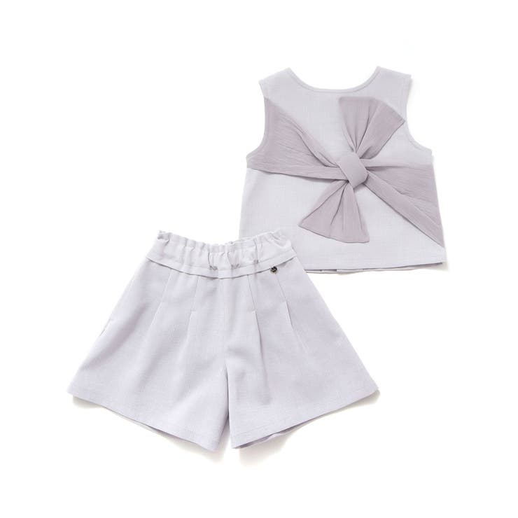 【前後着用可能】ノースリーブブラウス+タックキュロットパンツセットアップ(95~… | BeBe Petits Pois Vert | 詳細画像14 