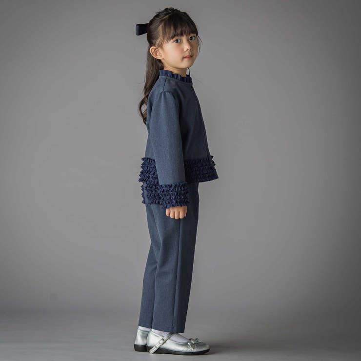 シフォンフリルブラウス+ロングパンツセットアップ(95~150cm) | BeBe Petits Pois Vert | 詳細画像3 