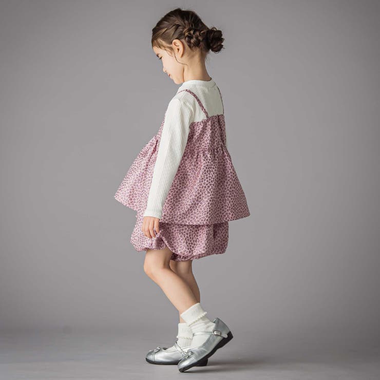 重ね着風花ジャガードチュニック+バルーンパンツセットアップ(95~150cm) | BeBe Petits Pois Vert | 詳細画像3 