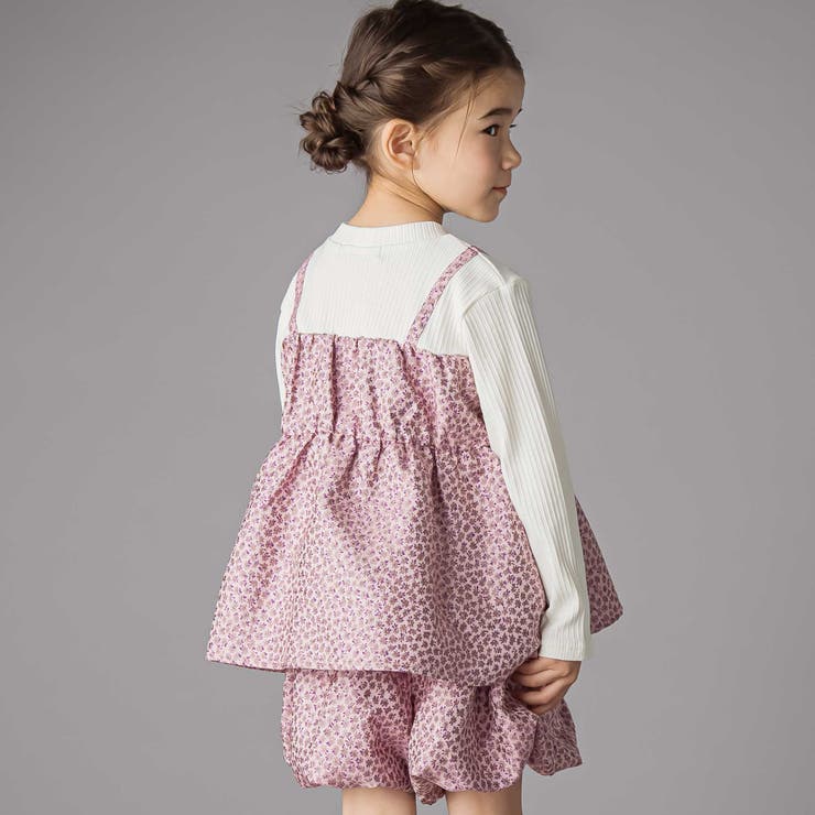 重ね着風花ジャガードチュニック+バルーンパンツセットアップ(95~150cm) | BeBe Petits Pois Vert | 詳細画像4 