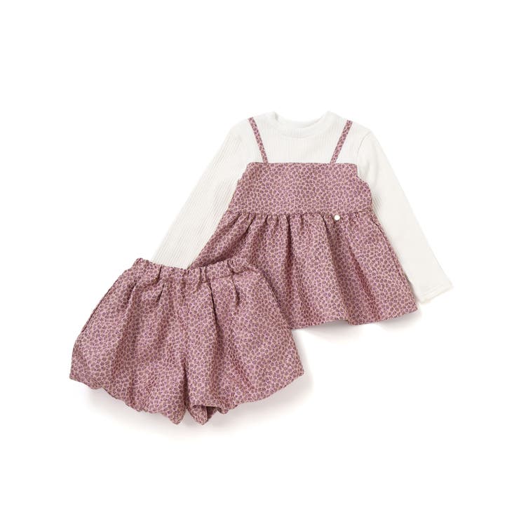 重ね着風花ジャガードチュニック+バルーンパンツセットアップ(95~150cm) | BeBe Petits Pois Vert | 詳細画像5 