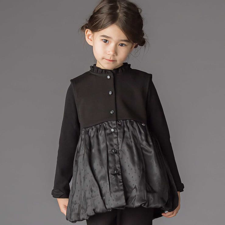 ドット切り替えバルーンジレ+ポンチパンツセットアップ(95~150cm) | BeBe Petits Pois Vert | 詳細画像4 