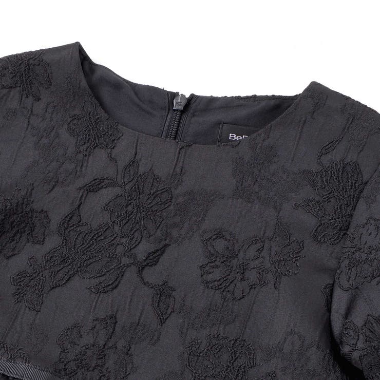 【お揃い】花刺しゅうジャガードワンピース+リブタートル2点セット(95~150c… | BeBe Petits Pois Vert | 詳細画像9 