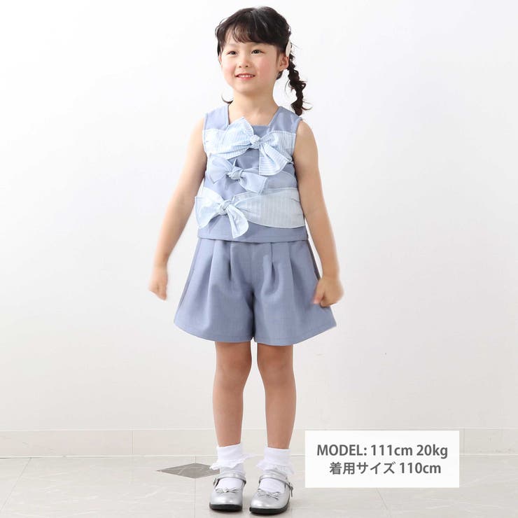 ストライプリボンセットアップ(95~150cm) | BeBe Petits Pois Vert | 詳細画像2 