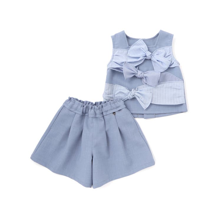 ストライプリボンセットアップ(95~150cm) | BeBe Petits Pois Vert | 詳細画像7 