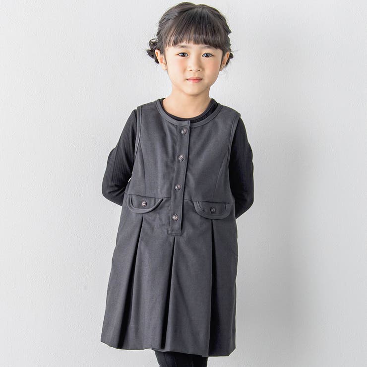 ウール風タックジャンパースカート(95~150cm)