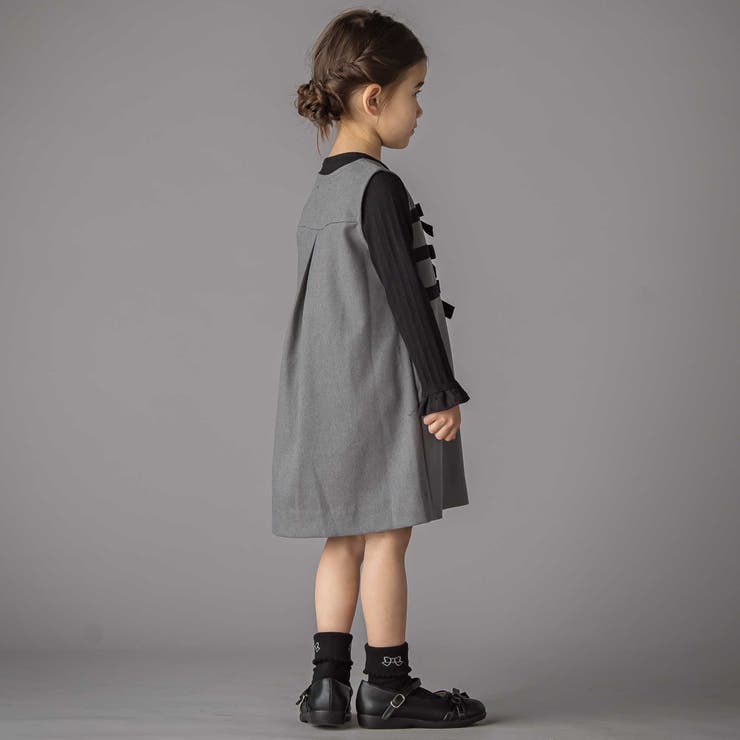 3段リボンAラインジャンパースカート(95~150cm) | BeBe Petits Pois Vert | 詳細画像4 