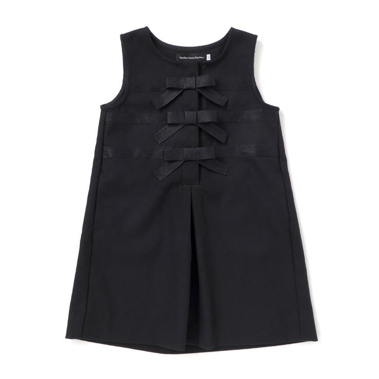 ブラック | 3段リボンAラインジャンパースカート(95~150cm) | BeBe Petits Pois Vert