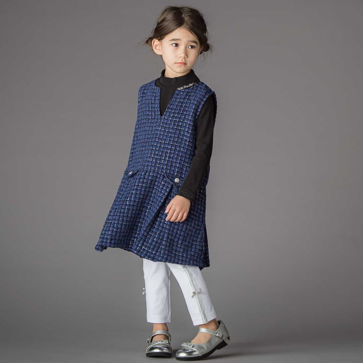 Aラインニットツイードジャンパースカート(95~150cm) | BeBe Petits Pois Vert | 詳細画像4 