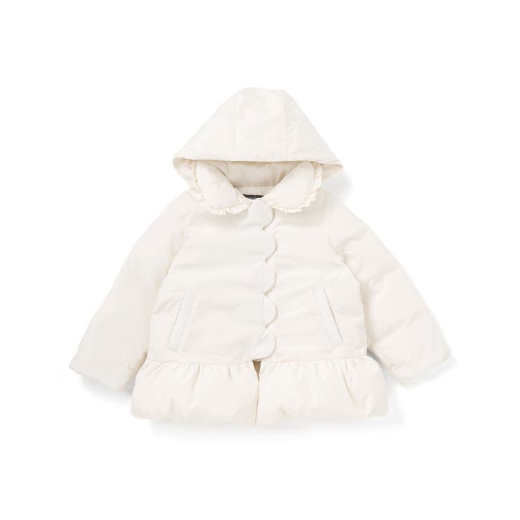 フリル襟スカラップタフタダウンコート(95~160cm) | BeBe Petits Pois Vert | 詳細画像11