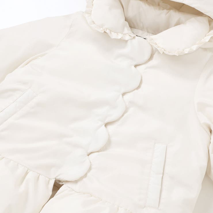 フリル襟スカラップタフタダウンコート(95~160cm) | BeBe Petits Pois Vert | 詳細画像17