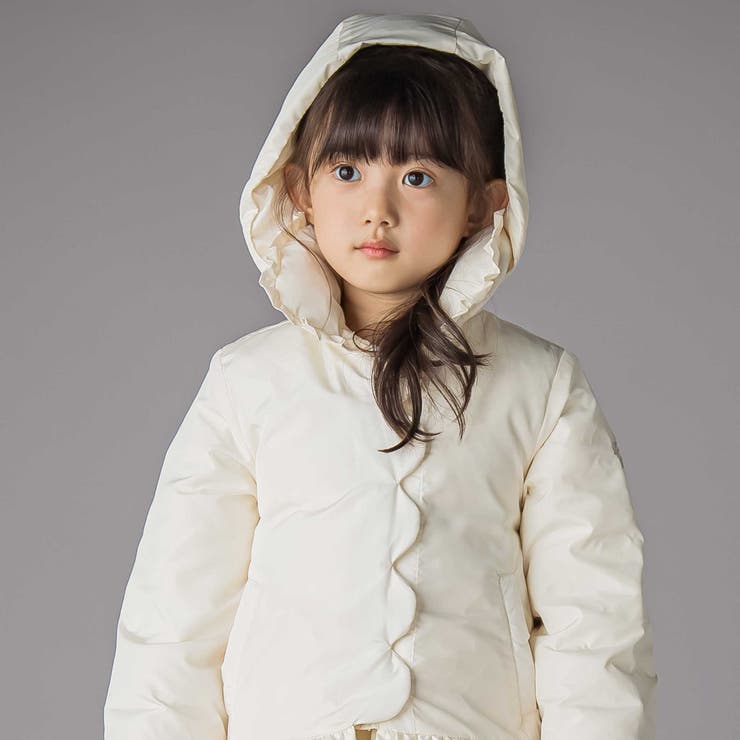 フリル襟スカラップタフタダウンコート(95~160cm) | BeBe Petits Pois Vert | 詳細画像4