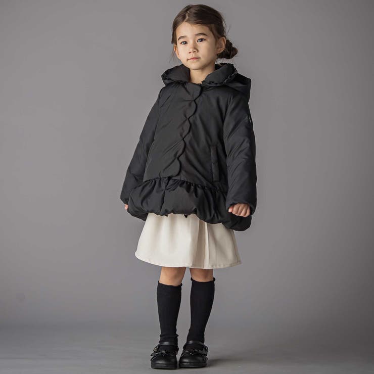 フリル襟スカラップタフタダウンコート(95~160cm) | BeBe Petits Pois Vert | 詳細画像9