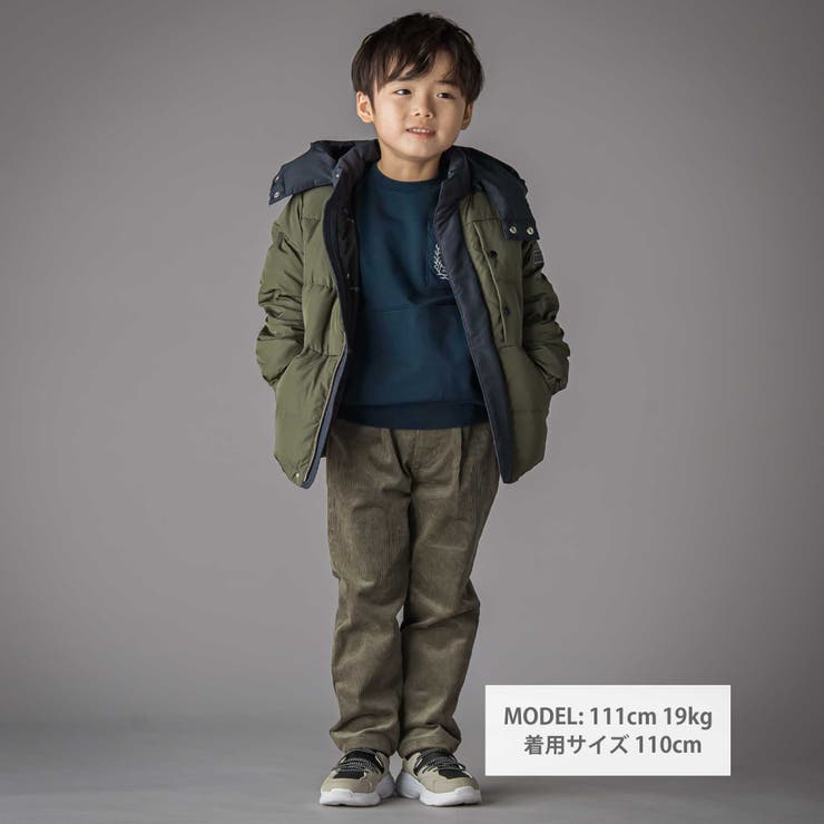 配色タフタ切り替えダウンコート(95~160cm) | BeBe Petits Pois Vert | 詳細画像3 