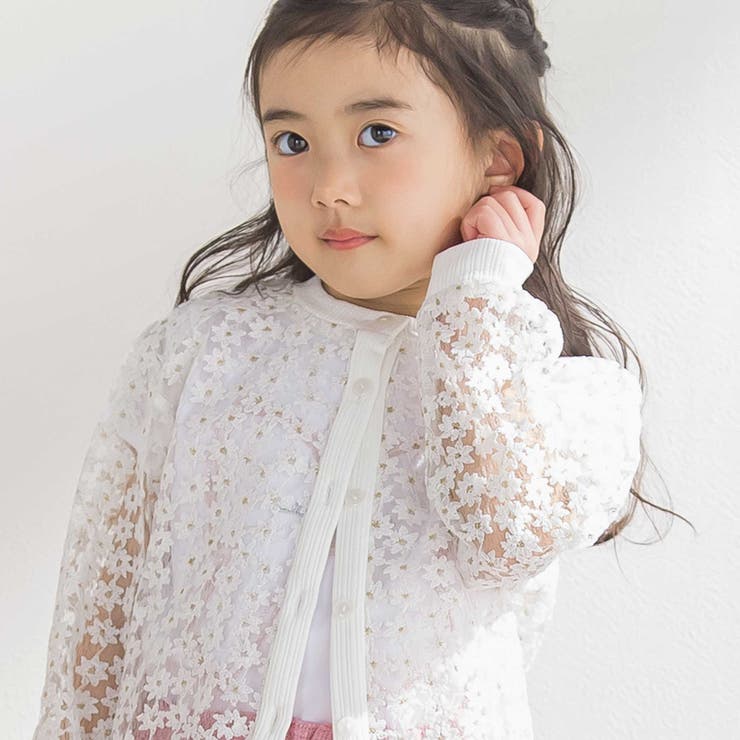 オーガンジー小花カーディガン(95~160cm) | BeBe Petits Pois Vert | 詳細画像4 