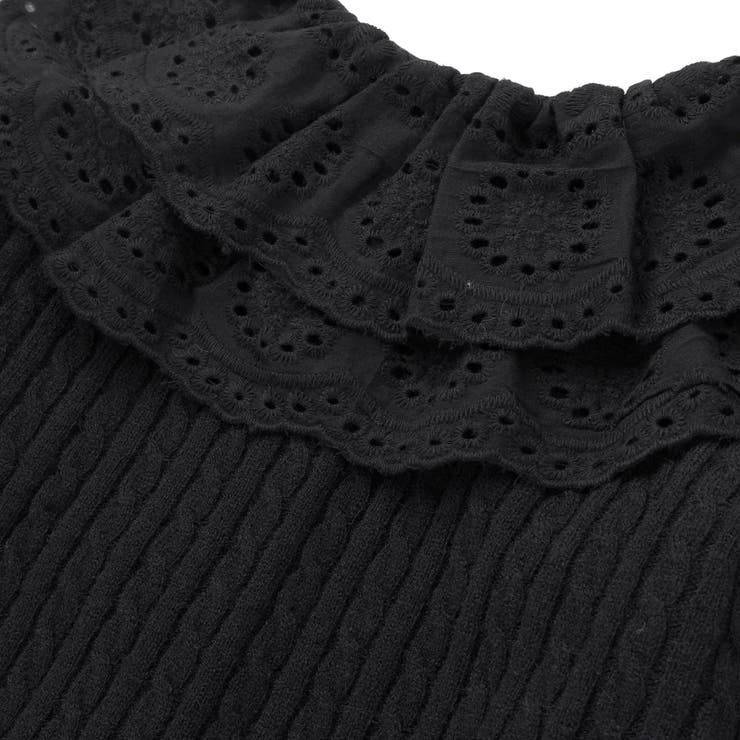 なわ編みニット襟フリルカーディガン(95~150cm) | BeBe Petits Pois Vert | 詳細画像21 