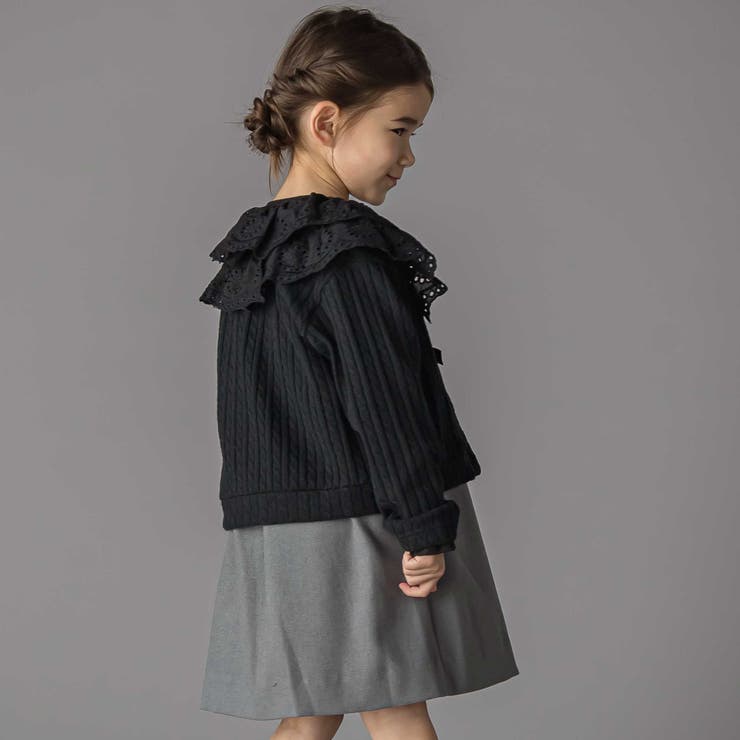 なわ編みニット襟フリルカーディガン(95~150cm) | BeBe Petits Pois Vert | 詳細画像8 