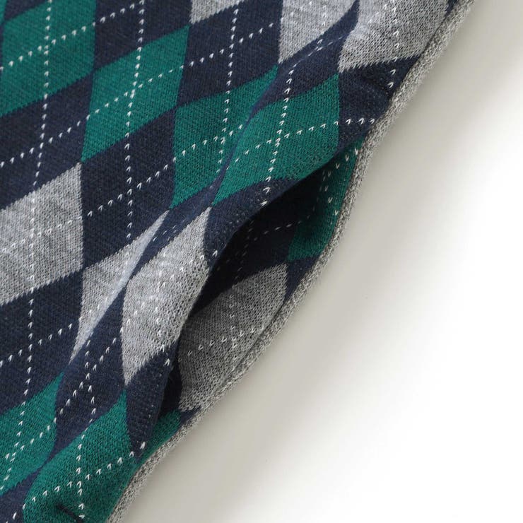 【お揃い】アーガイル+裏毛切り替え襟付きカーディガン(95~150cm) | BeBe Petits Pois Vert | 詳細画像14 