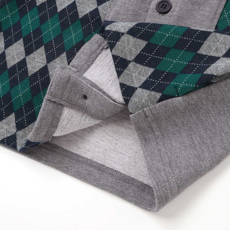 【お揃い】アーガイル+裏毛切り替え襟付きカーディガン(95~150cm) | BeBe Petits Pois Vert | 詳細画像15 