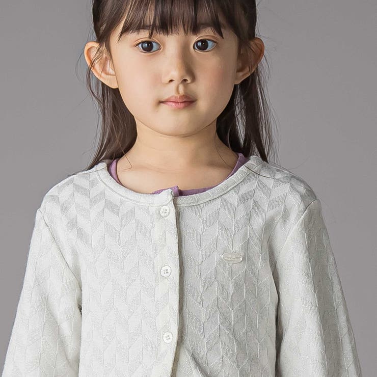 ヘリンボーンラメニットカーディガン(95~150cm) | BeBe Petits Pois Vert | 詳細画像4 