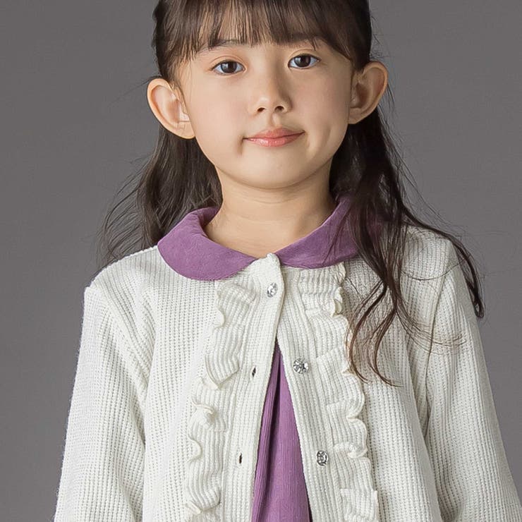 ラメニットフリルカーディガン(95~160cm) | BeBe Petits Pois Vert | 詳細画像4 