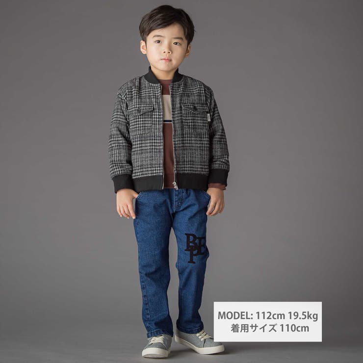 チェック起毛ジップブルゾン(95~150cm) | BeBe Petits Pois Vert | 詳細画像2 