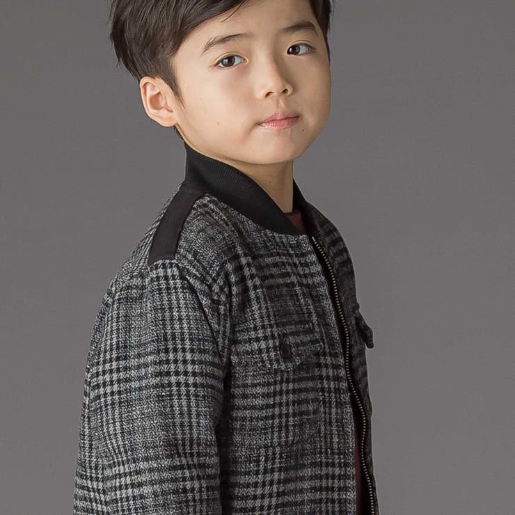 チェック起毛ジップブルゾン(95~150cm) | BeBe Petits Pois Vert | 詳細画像3 