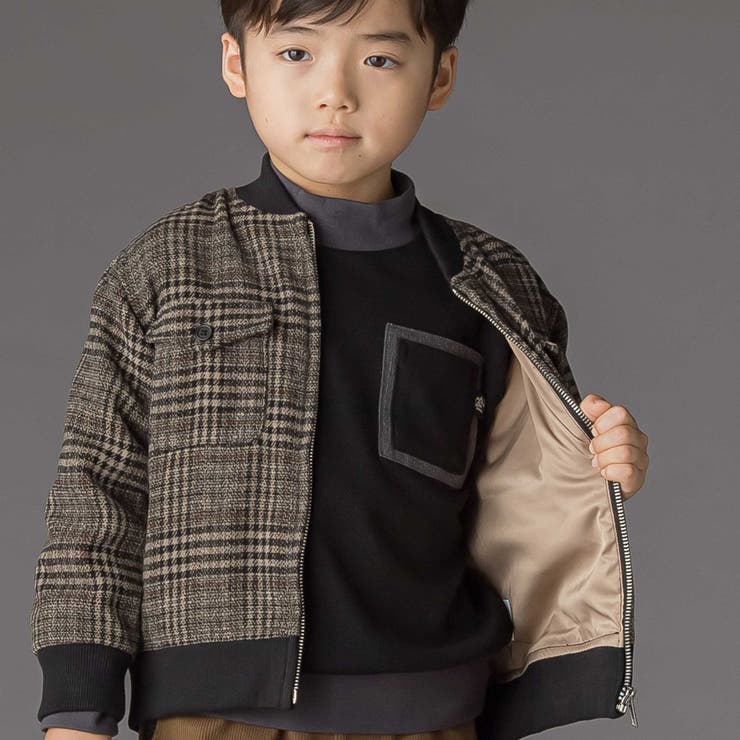 チェック起毛ジップブルゾン(95~150cm) | BeBe Petits Pois Vert | 詳細画像6 