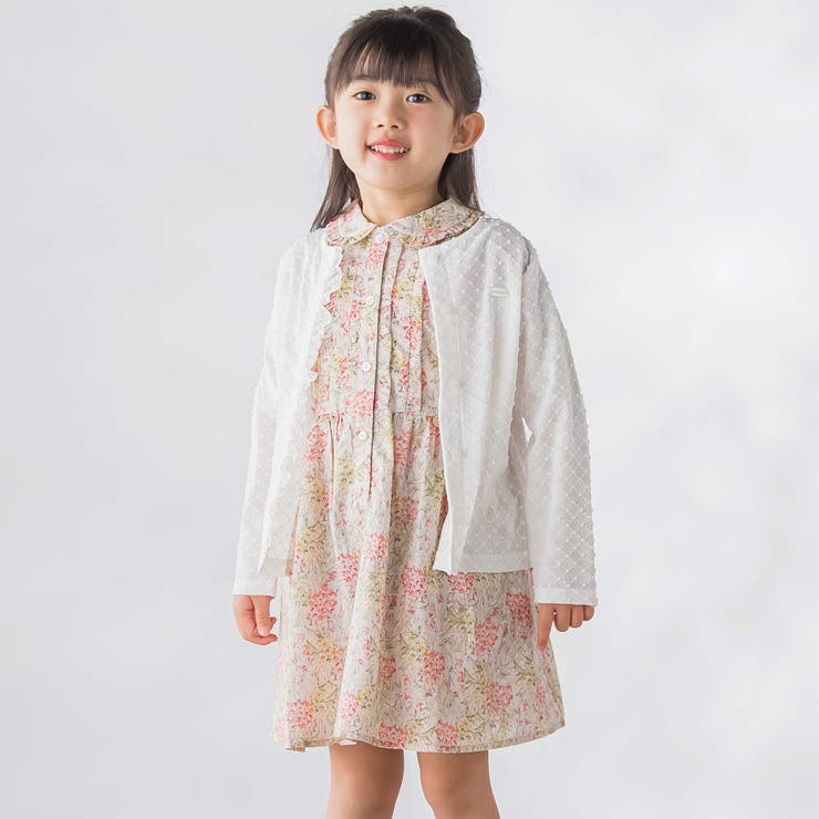 ポツポツ編み長袖チュールフリルカーディガン(95~160cm) | BeBe Petits Pois Vert | 詳細画像6 