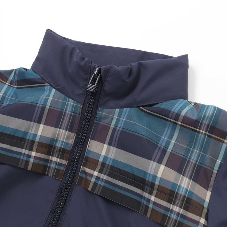 【お揃い】タフタ+チェック切り替えジップアップブルゾン(95~150cm) | BeBe Petits Pois Vert | 詳細画像11 